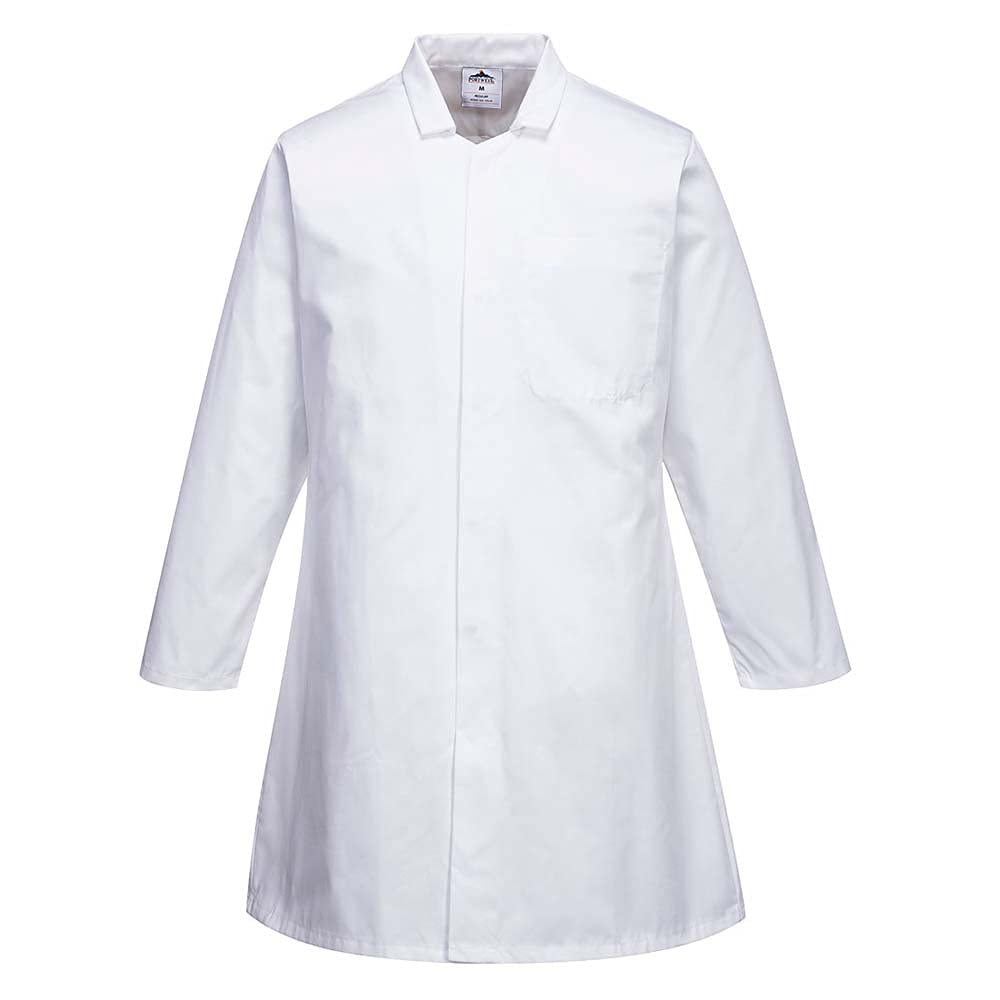 Portwest Men’s Food Coat, One Pocket, Size: XS, Colour: White, 2202WHRXS
