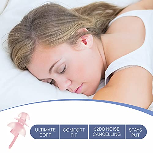 Softvox Sleep Ear Plugs for Side Sleepers [3 Pairs], 100x Reusable Soft Earplugs for Noise