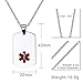 Free Engraving-Women's and Men's Stainless Steel Dog Tag Medical Alert ID Pendant Necklace with 20 
