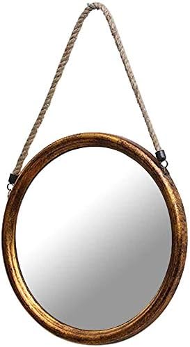 GDFEH Espejo de baño redondo de 30 cm Espejo de pared con panel de