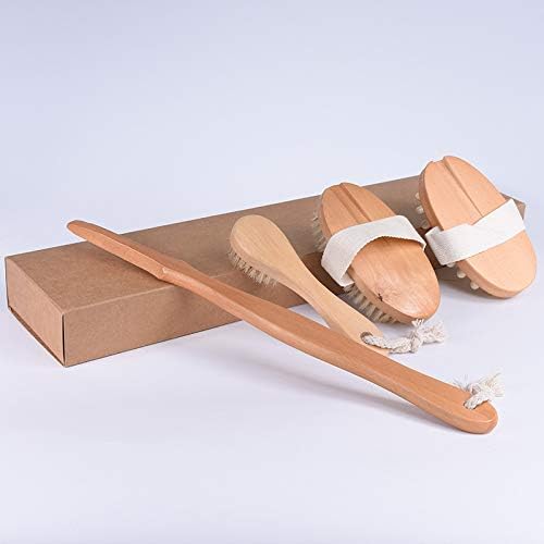 1SourceTek 3 x Brush - Dry Body Brushing Set SOFT Cleansing Face Brush | MEDIUM and FIRM Body Brushes | Pumice Stone