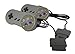 W4W Remote Control Compatible with Super Nintendo SNES - 7 Pin Connector - Pack of Two Controllers (2 Pack)