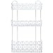 MyGift Wall Mounted White Metal 3 Tiered Hanging Bathroom Shelf, Decorative Kitchen Shelf Organizer Spice Rack with Victorian Cutout Design