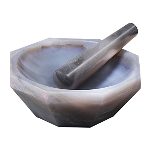 PUL FACTORY Agate Mortar and Pestle Standard Form, 70X60X15mm Labware