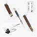 Henzin Fountain Pen Wooden Ink Pen Handcrafted Walnut with Ink Refill Converter and Gift Box Vintage Drawing Writing Journal Calligraphy Pens For Refillable Ink Cartridges Gift For Women Men