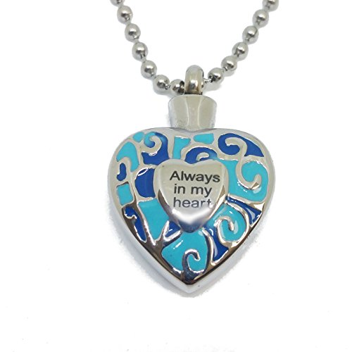 "always in my heart" turquoise dark blue cremation urn …