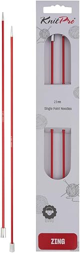 KnitPro Zing Single Pointed Needles 10in 2.50mm