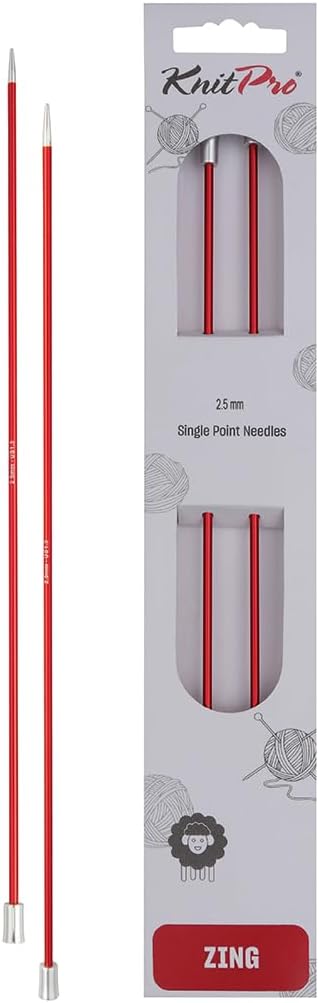 KnitPro Zing Single Pointed Needles 10in 2.50mm