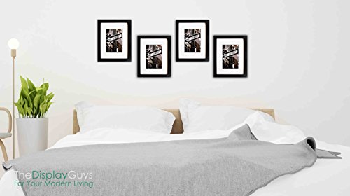 TheDisplayGuys Set of 4 Black Wooden 11x14 Picture Frames matted to 8x10 Photo with Tempered Glass for Wall Hanging (Value 4-Pack) - Thumbnail 2