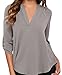 Farktop Women's Plus Size Casual Loose V Neck Chiffon T Shirt Blouse Tops