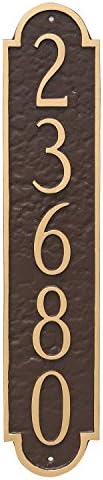 Montague Metal PCS-0128S1-W-BS Rockford Column Address Sign Plaque, 18.75" x 3.75", Black/Silver