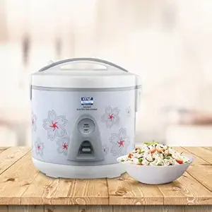 KENT 16066 Delight Electric Rice Cooker | Single-Button Operation | Even-Heat Distribution | Induction Heating Technology | Keep Warm Feature (White)