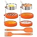 Ozera 4 Pack Egg Rings, Orange Non-Stick Metal Round Egg Cooking Rings