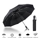 marsboy Windproof Automatic Travel Umbrella, 10 Ribs Auto Open/Close Compact Folding Mini Travel Umbrella,Easy Touch Umbrella with Heavy Duty Slim Lightweight,Fits in Luggage or Handbag