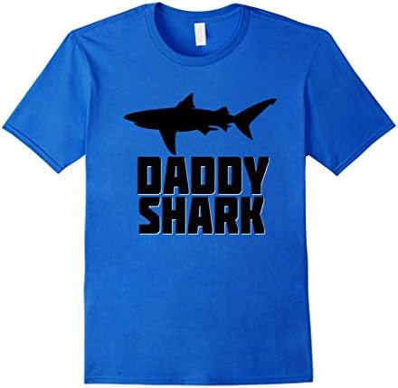 Men's Daddy Shark Shirt Matching Family Tribe Dad Papa Father Large Royal Blue