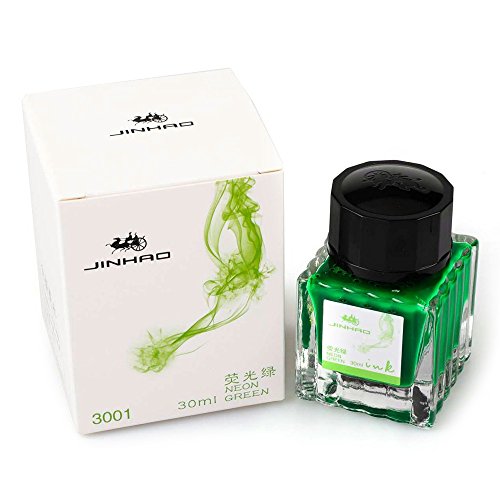 JINHAO 30ml Bottle Color Ink Refills for Fountain Pen Calligraphy Pen Writing Painting (NEON GREEN)