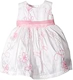 Blueberi Boulevard Baby-Girls Newborn Sleeveless Ribbon Dress, White, 6-9 Months