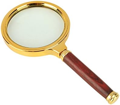 5X Handheld Magnifier, Reading Magnifier Loupe Glasses 5X with Rosewood Handle for Book and Newspaper Reading, Insect and Hobby Observation, Classroom Science