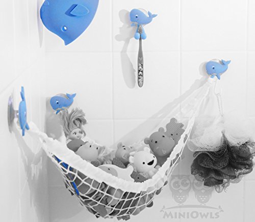 MiniOwls Bathtub Toy Storage Hammock (Blue Whale)