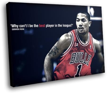 HD6900 Derrick Rose MVP Chicago Bulls NBA Basketball Sport 16x12 FRAMED CANVAS PRINT
