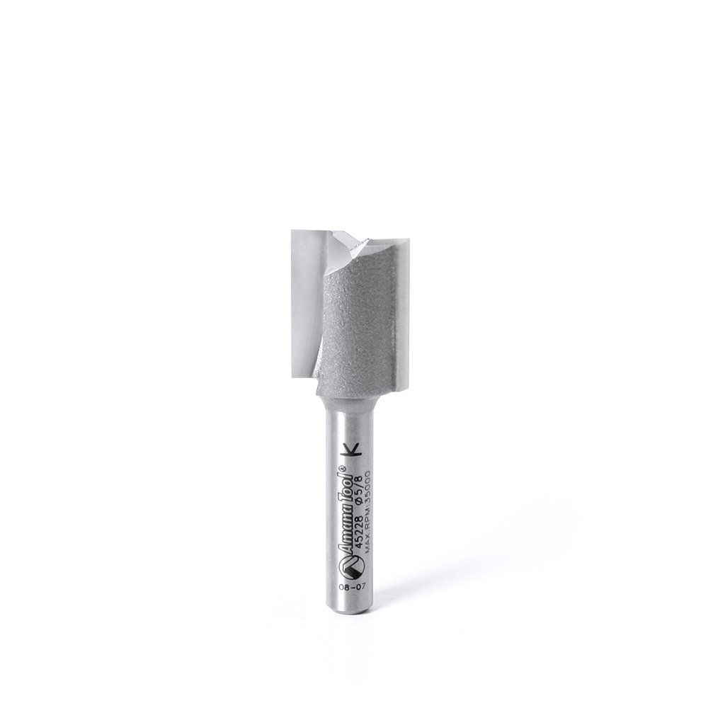 Amana Tool 45228 Straight Plunge 5/8-Inch Diameter by 3/4-Inch Cutting Height by 1/4-Inch Shank Carbide Tipped Router Bit