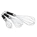 DRAGONN Set of 3 Stainless Steel Silicone handles. Milk & Egg Beater Balloon Metal Blending, Beating and Stirring. Whisk