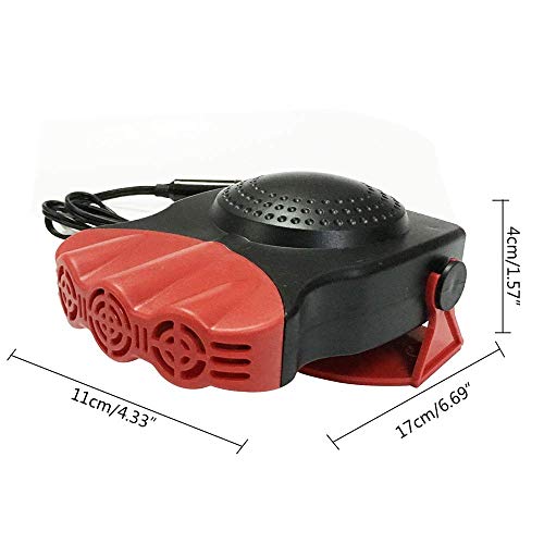 Colilove Car Heater, 2 in 1 Portable Car Heater Fan, Auto Fast Heating Car Heater with Heating & Cooling Function Defroster Defogger - 12V 150W, 3-Outlet Plug Adjustable Thermostat in Cigarette Light