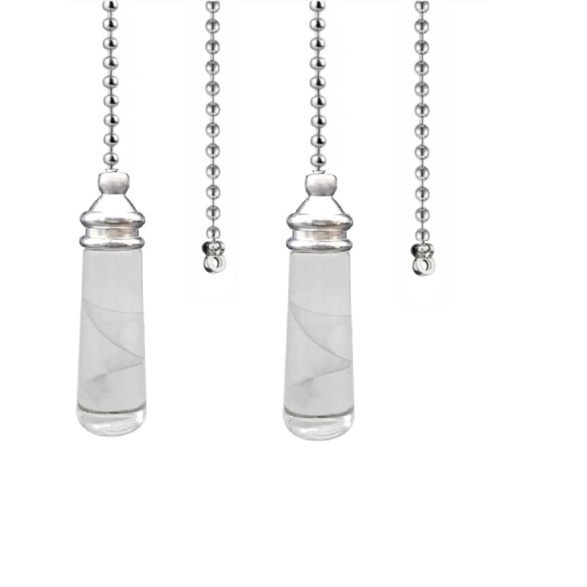 NewZC 2 Pcs Bathroom Light Pull Cord Weight Handle with 100 cm Pull Chain Extension Connector - Light Cord Pull String Ends Crystal Pull Cord Extender for Toilet Ceiling Light Fan Switch Blind
