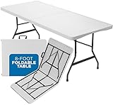 Sorfey Folding Table 8-Foot X 30 inch, White Plastic