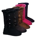 Three Button Fur Lined Mid-calf Snow Boots for GIRLS