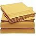 Bed Sheets Queen Sheet Set - 2 Pillow Cases, Flat and Deep Pocket Fitted Sheet - Extra Soft & Breathable - Queen Sheets - Bedding Sets Queen - Fade Resistant (Queen Size, Yellow)