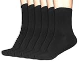 Oms Men's 6-Pack Cotton Black Socks, (Shoe size: 8-12)