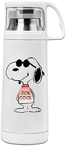 Handson Stainless Steel Vacuum Insulated Drink Cup Cute Cartoon Character Insulated Water Bottle White 14oz/350ml by Handson Thermos
