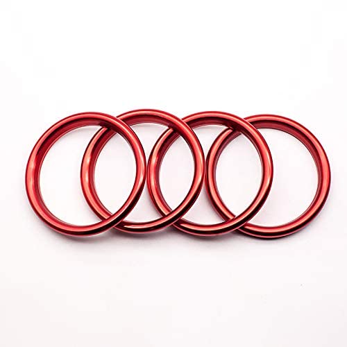 Freeauto Air Condition Air Vent Outlet Ring Cover Trim Decoration sticker compatible with AUDI A3 S3 2013-2016/Q2 2017 Accessories,car-styling 4pcs (Red)
