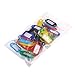 ILIKE 45 Pack Tough Plastic Key Tags Luggage ID Labels Keyring Keychain with Split Ring and White Label Window Assorted Colors