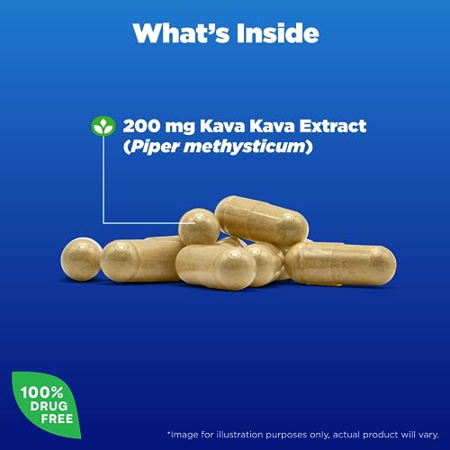 Natrol Mood & Stress Kava Kava 200mg, Dietary Supplement for Relaxation