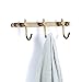 WINCASE Antique Brass Towel Hook Rack, Brushed Wall Hook Rack, Row Hooks with 3 Hooks Wall Mounted Rustic Bath Coat Hook Rack Holders