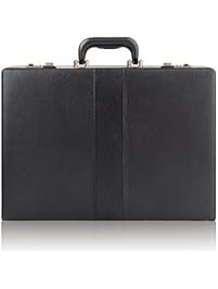 Solo Premium Leather-like Attaché, Hard-sided with Combination Locks, Black, K85