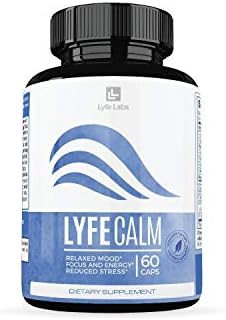 Calming Supplement by Lyfe Labs, Anxiety Relief 5 htp with Ashwagandha, St. Johnโs Wort, and Chamomile, Improve Mood, Supports Stress Relief, Supports Ability to Focus, 60 Capsules