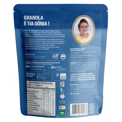 Tia Sônia, Granola Salgada Francesa Parmesão Castanhas Kit 200g cada Tia Sônia Artesanal Sem Glúten