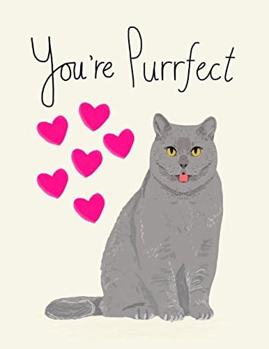 Yuiend Purrfect Chat Gris Chat Chaton Cadeau Saint Valentin Pour Lady Love Art Mural Sur Toile Art Coeur Valentines Day Animaux Pour Enfant Motif 30 5 X 40 6 Cm Amazon Fr Cuisine Maison