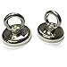 SUNKEE (2-pack) Salvage Magnet,62 Pounds Magnetic Hook , Round Base Magnet Fastener with Eyebolt Chrome Plate ,1.65