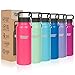 Healthy Human Stainless Steel Water Bottle | Double Walled Vacuum Insulated Water Thermos for Adults | Eco-Friendly Travel Bottles with Leak Proof Lid (Hawaiian Pink, 32oz/946ML)