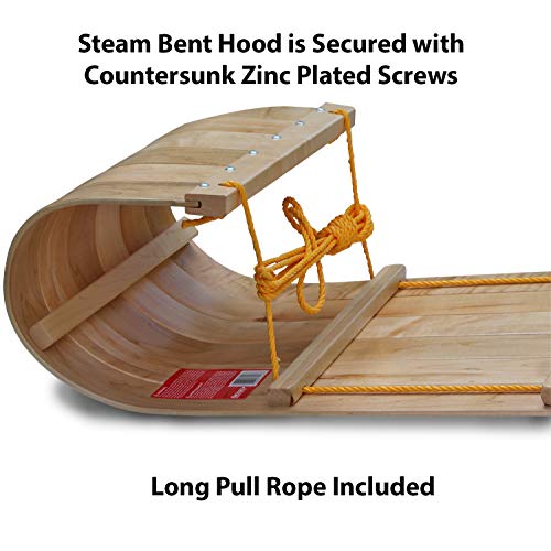 Flexible Flyer Wood Toboggan. Snow Sled Adults & Kids, 6' - Thumbnail 2