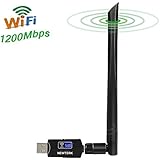 NEWTERK Wifi Adapter 1200M USB 3.0 High Speed Wifi Dongle with Antenna 802.11ac Wireless Network Card Dual Band Land Card for Desktop PC Laptop, Support Windows 10/8.1/8/7/XP/Vista,Mac Os