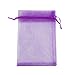 Anleolife 4x6 Purple Organza Bags/Jewelry Pouch Bags/Organza Velvet Drawstring Pouches Wedding Favors Candy Gift Bags 100pcs 10*15cm(deep purple)