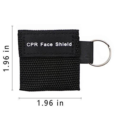 CPR Kit,100 pack (100pcs) CPR Mask, One-way Valve Emergency Face Shields Rescue Baby and Adult Cpr Pocket Mask for First Aid, (100 Packs) (Black)