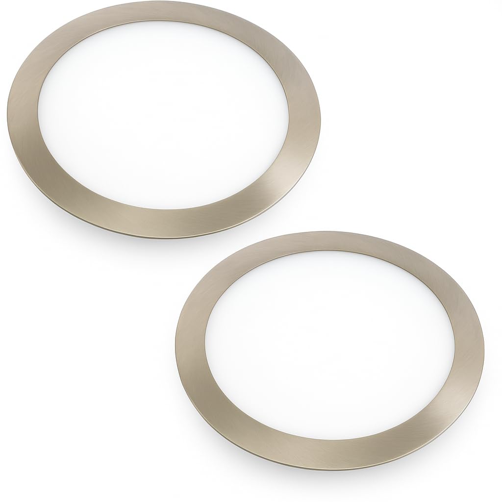 JANDEI 18W 4000ºK Round Ceiling Recessed Flat Downlight LED for 200-205 mm Gap 2 Pieces, Natural White