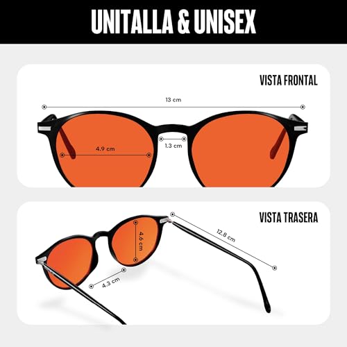 Sleep Ritual Lentes para Dormir Unisex. Lentes para Computadora, Celular o Tablet Nocturnos con Filtro de Luz Azul Avanzado con bloqueo del 97%.