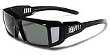 Polarized Rectangular Fit Over Sunglasses with Side Shields GREEN LENS